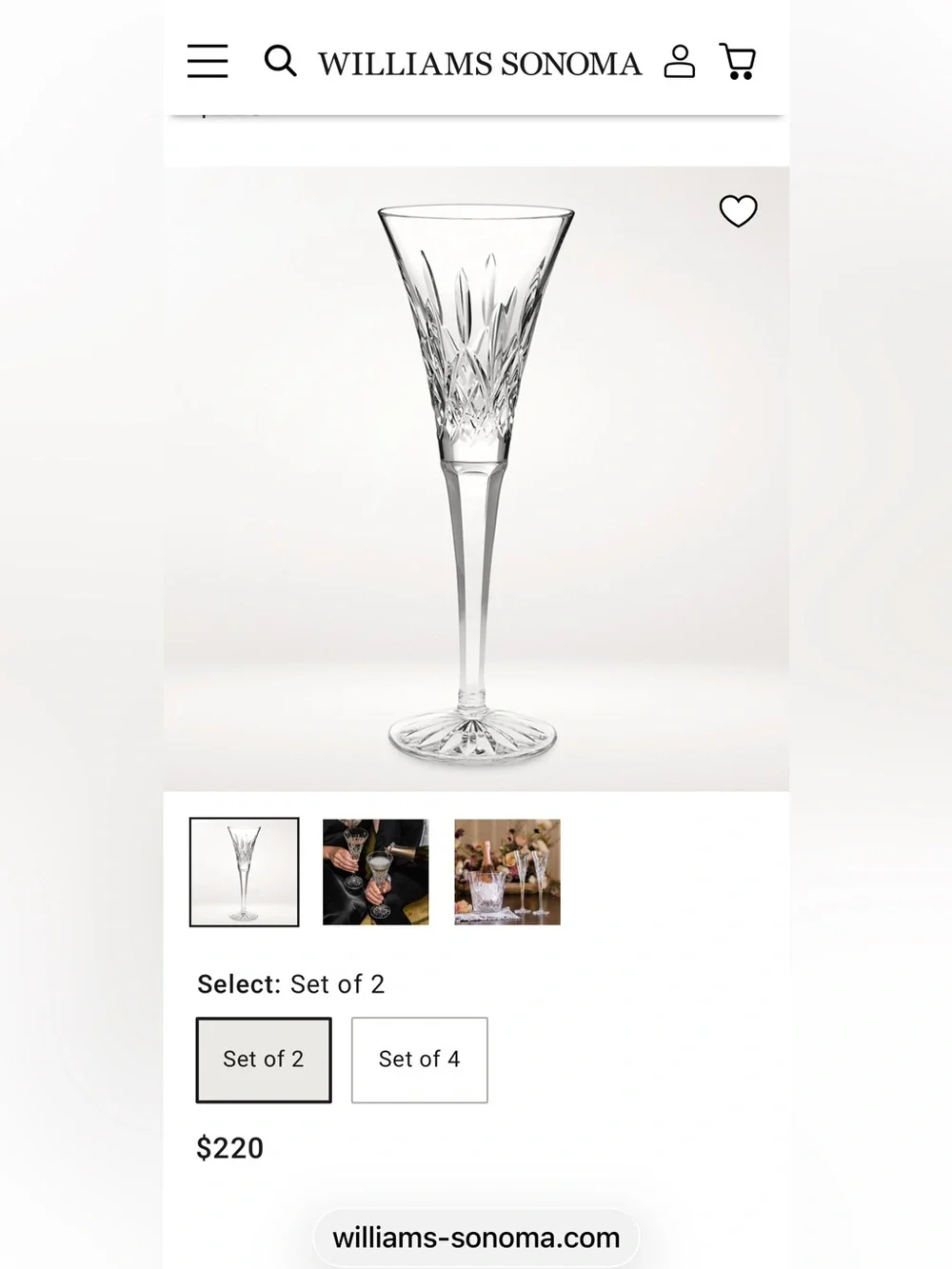 Cut Crystal Champagne Flutes (Pair)
